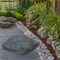Decorative Outdoor Weather-Resistant Artistic Artificial Faux Stone Rock, Garden Patio Granite Grey Fiberglass Stone